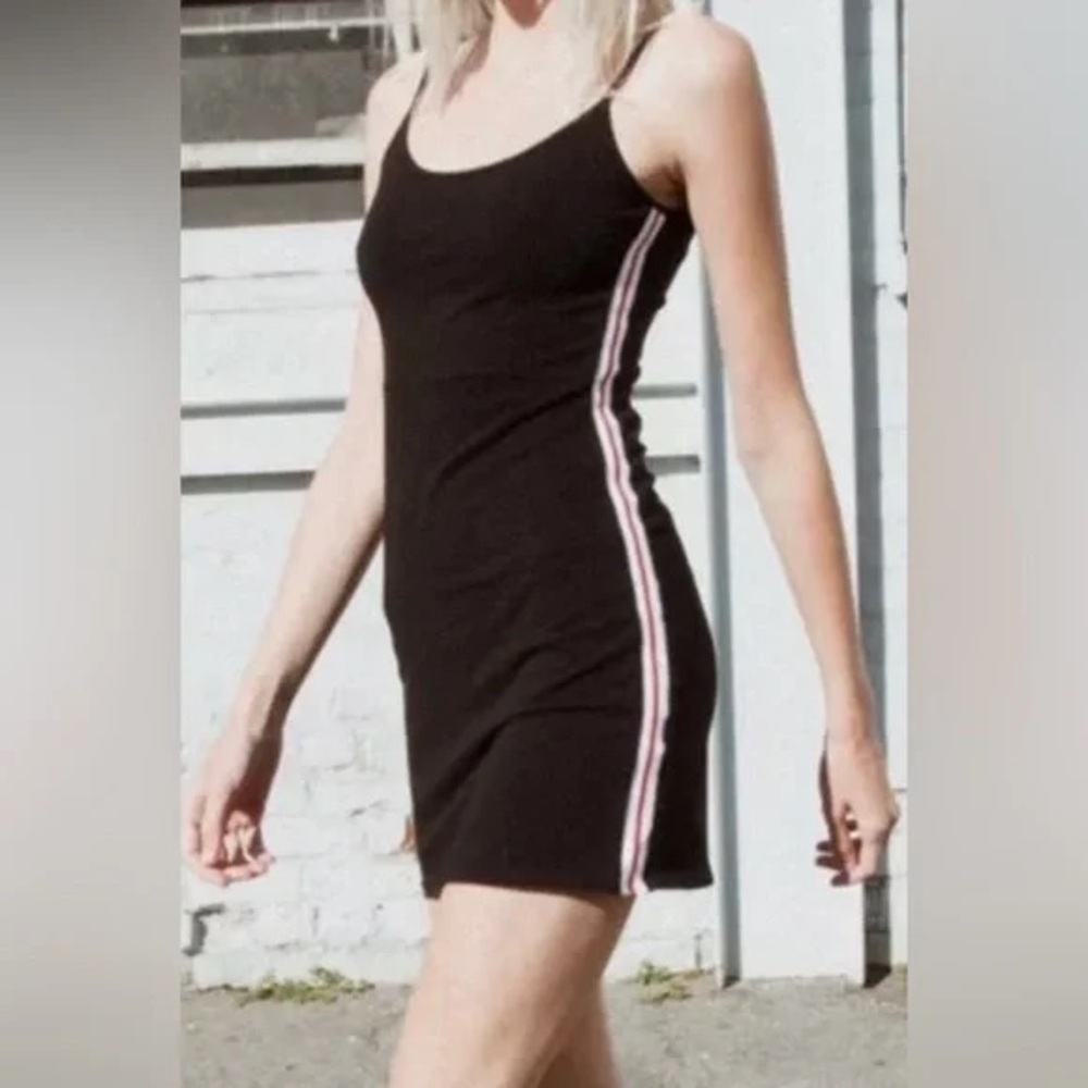Brandy Melville Black Bodycon Mini Dress with Spaghetti Straps